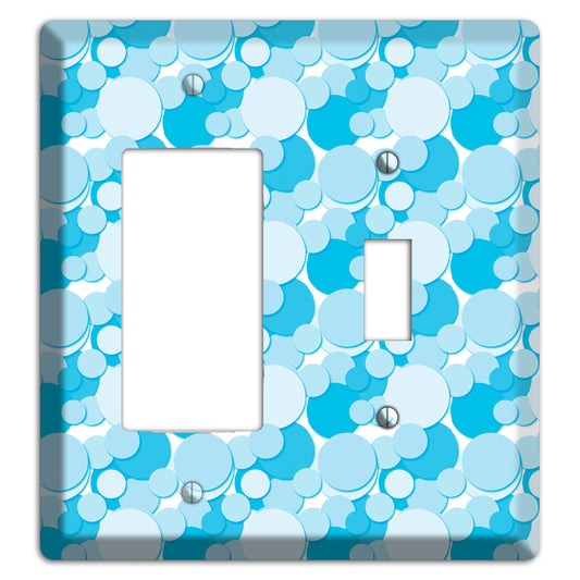 Multi Blue Bubble Dots Rocker / Toggle Wallplate