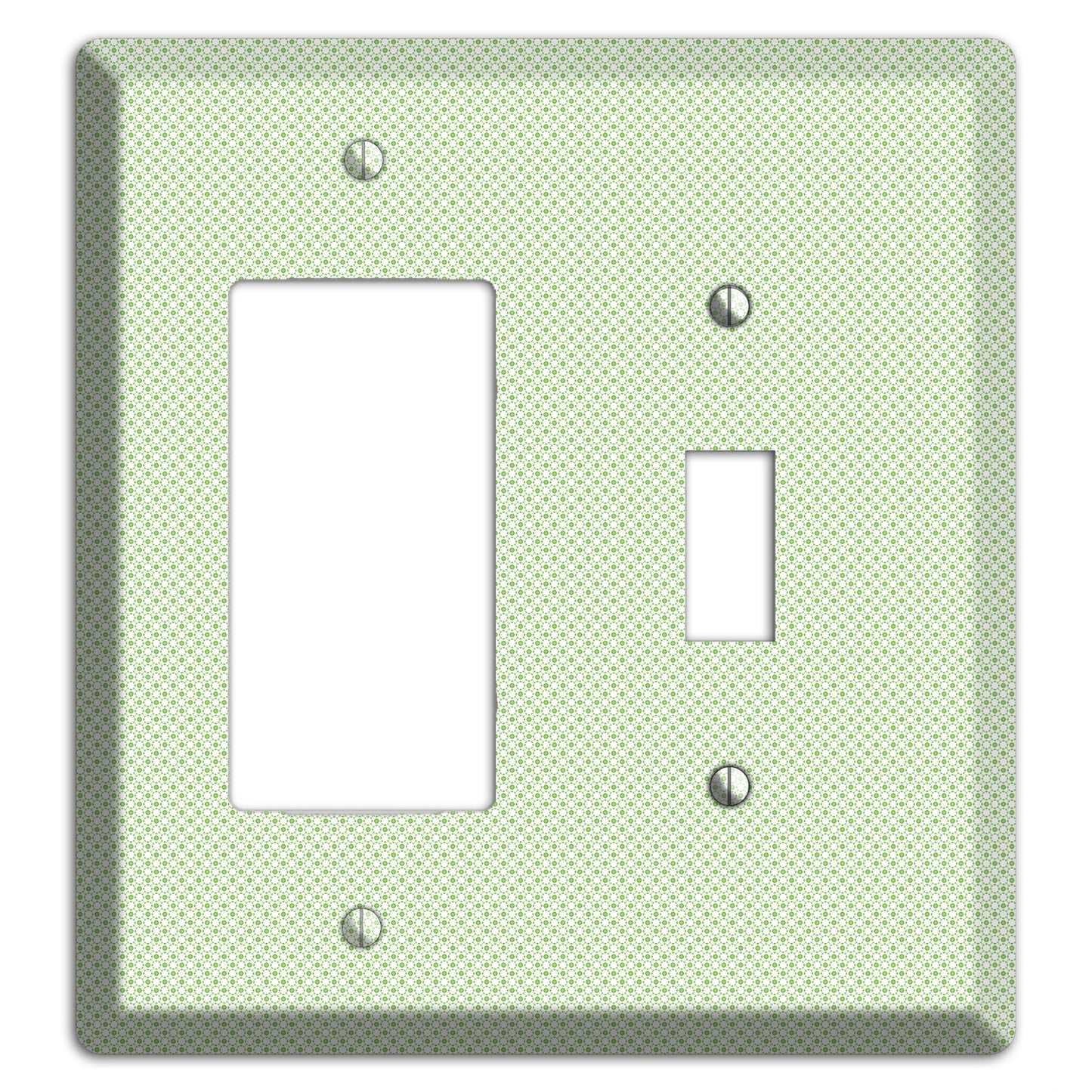 Light Green Tiny Geometric Rocker / Toggle Wallplate