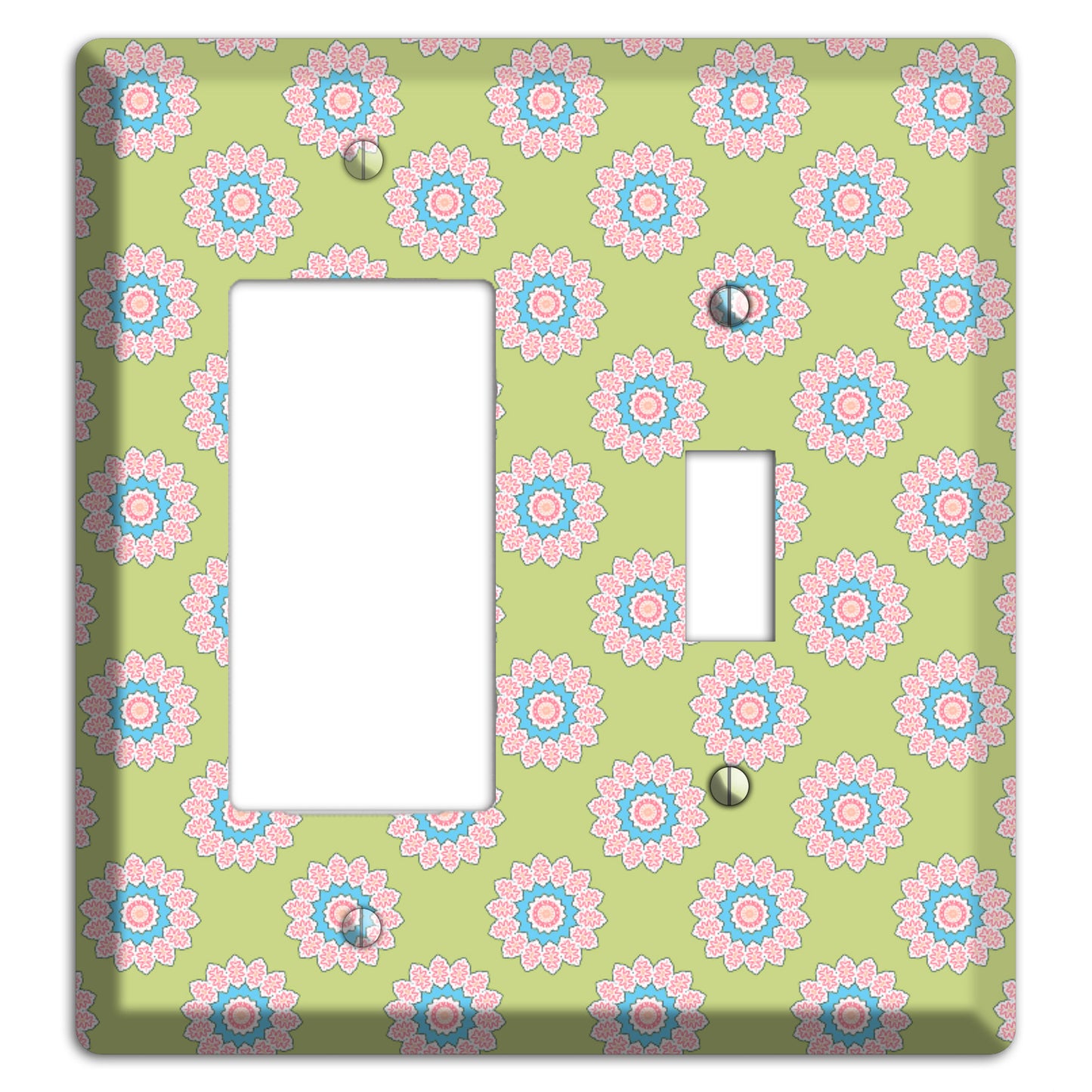 Lime with Suzani Dots Rocker / Toggle Wallplate