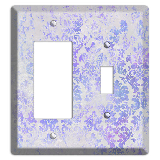 Periwinkle Gray Whimsical Damask Rocker / Toggle Wallplate