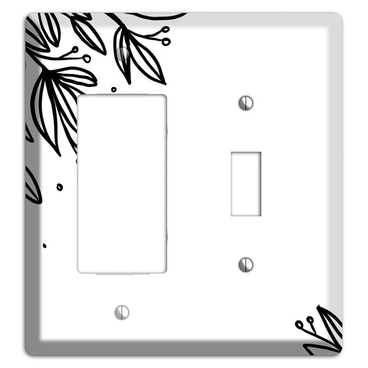 Hand-Drawn Floral 9 Rocker / Toggle Wallplate