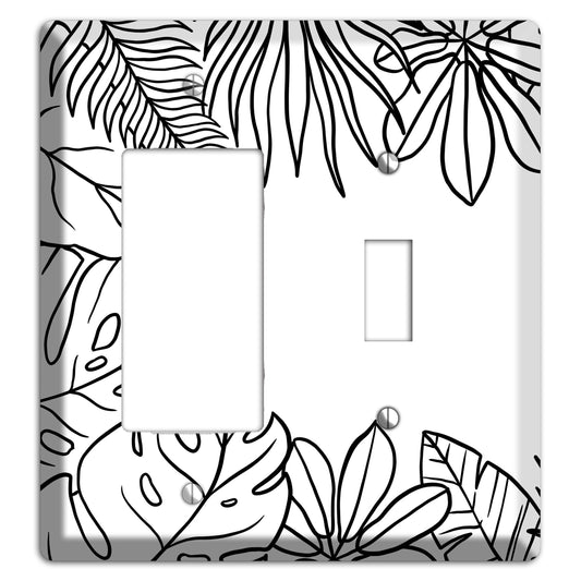 Hand-Drawn Leaves 3 Rocker / Toggle Wallplate