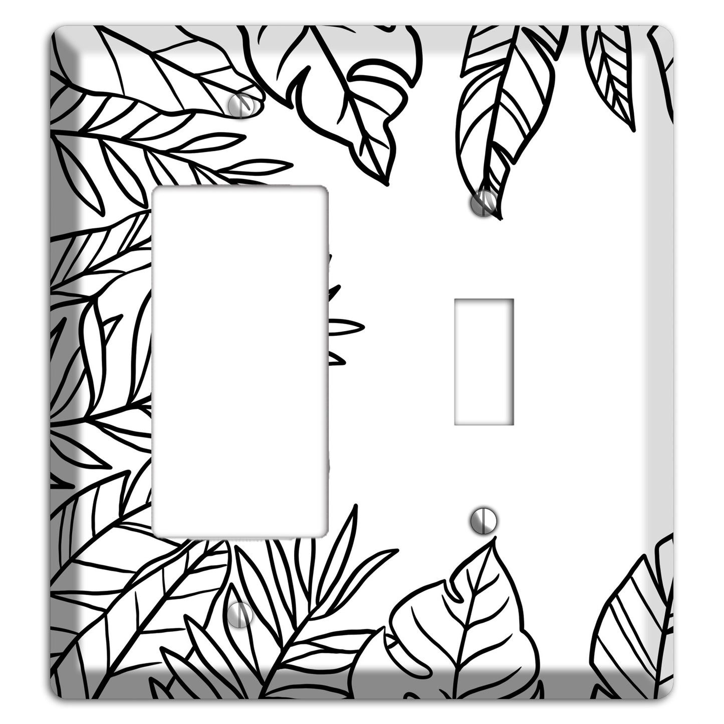 Hand-Drawn Leaves 5 Rocker / Toggle Wallplate