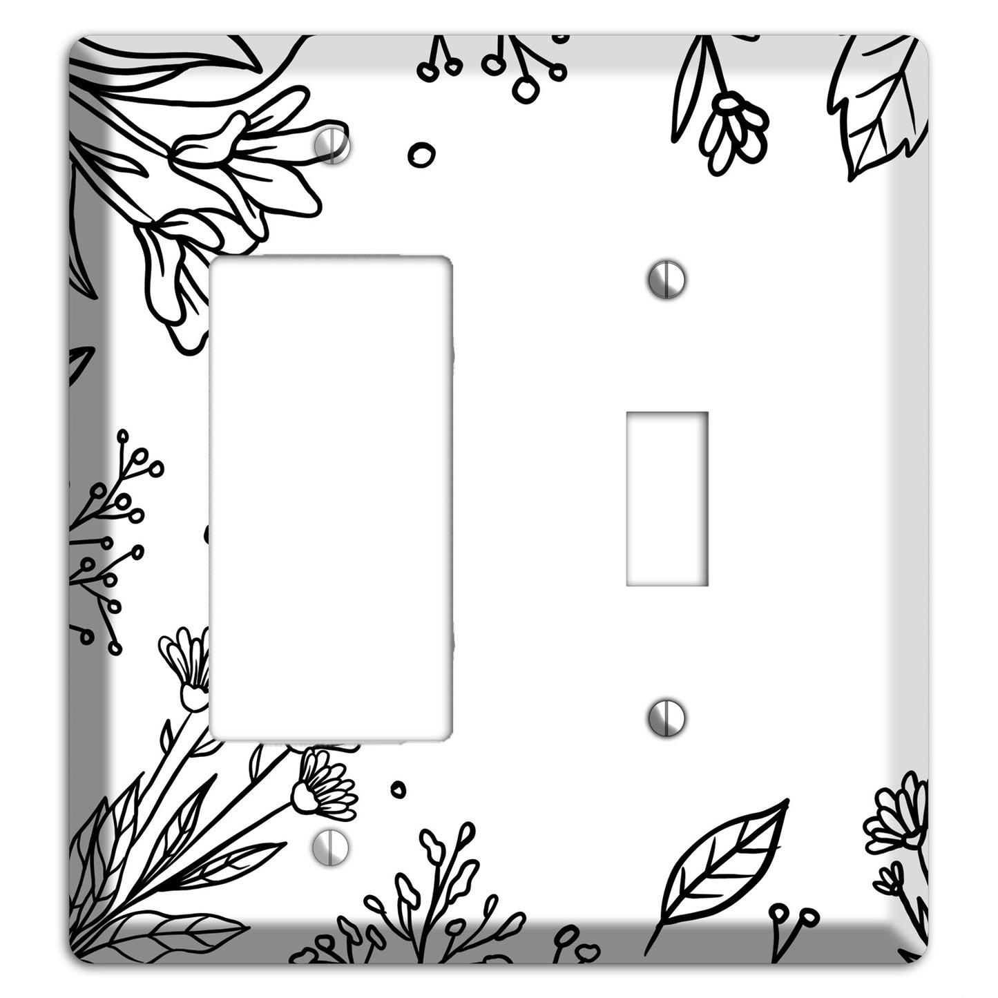 Hand-Drawn Floral 30 Rocker / Toggle Wallplate