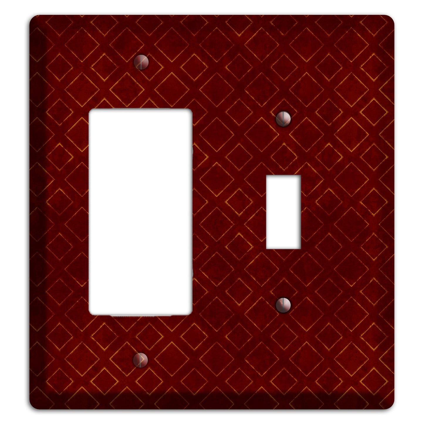 Maroon Diamonds Rocker / Toggle Wallplate