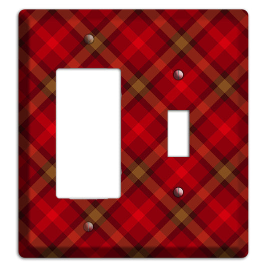 Red Tartan Rocker / Toggle Wallplate