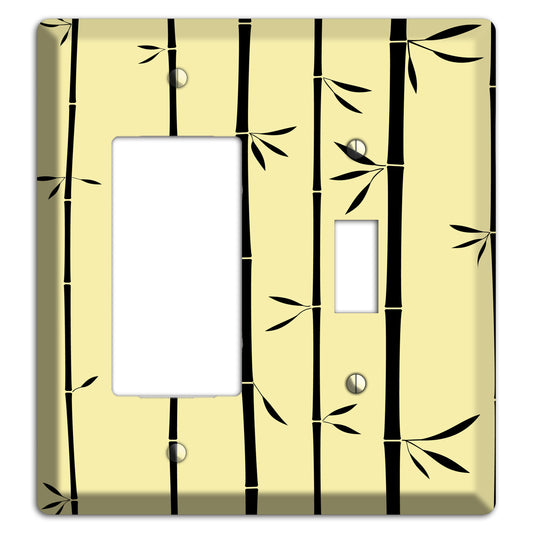 Yellow and Black Bamboo Rocker / Toggle Wallplate