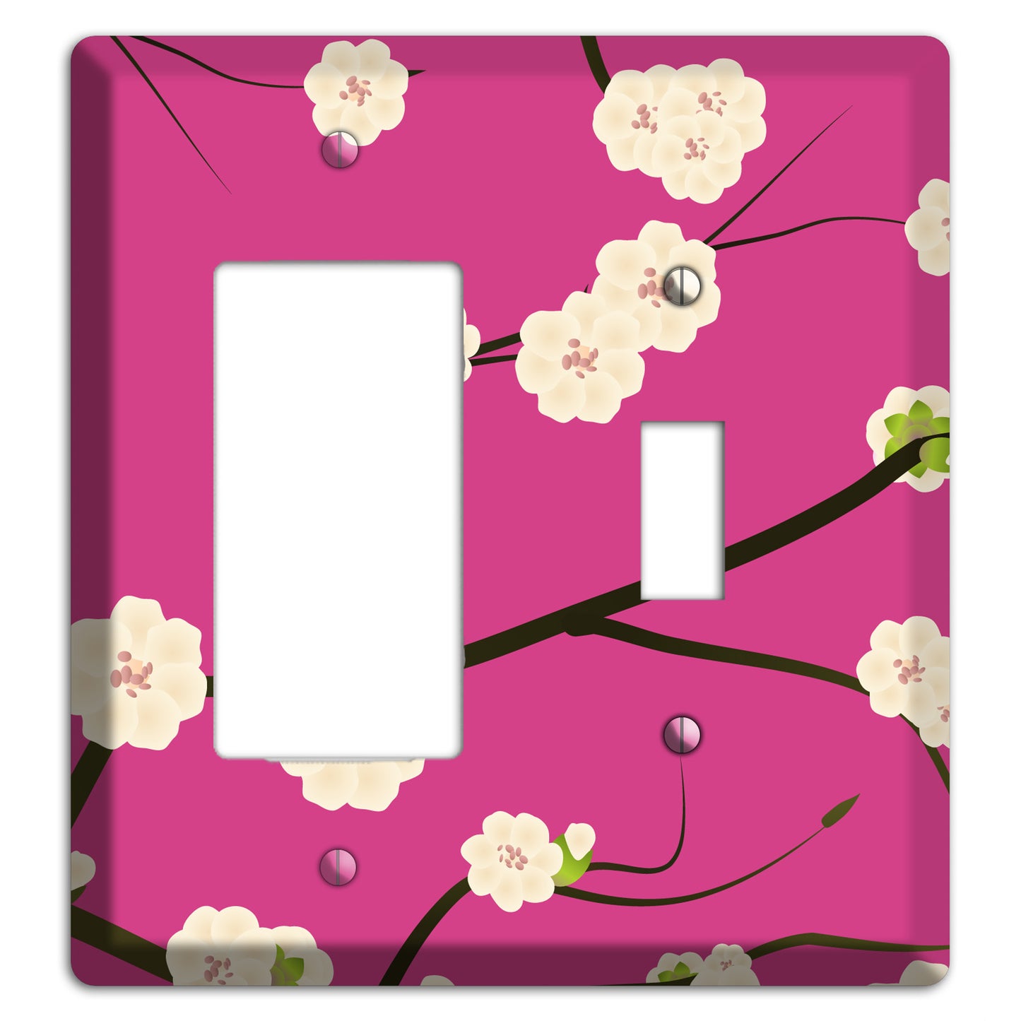 Pink Cherry Blossoms 2 Rocker / Toggle Wallplate