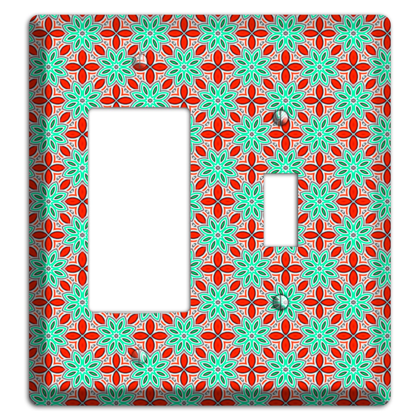 Green and Red Foulard Rocker / Toggle Wallplate