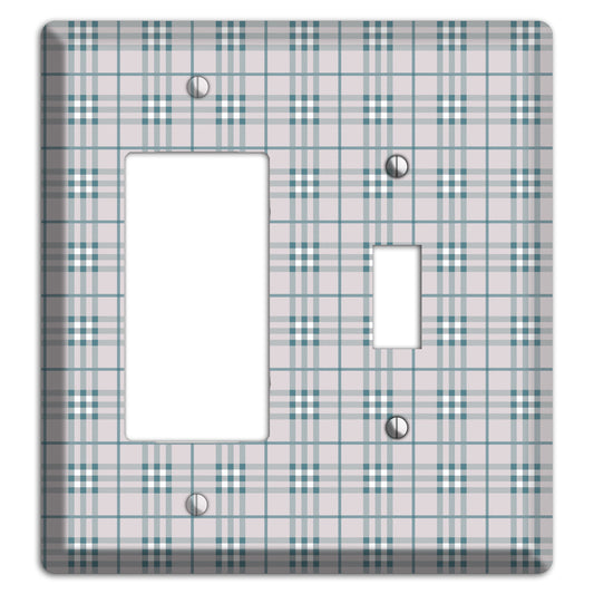 Multi Grey Plaid Rocker / Toggle Wallplate