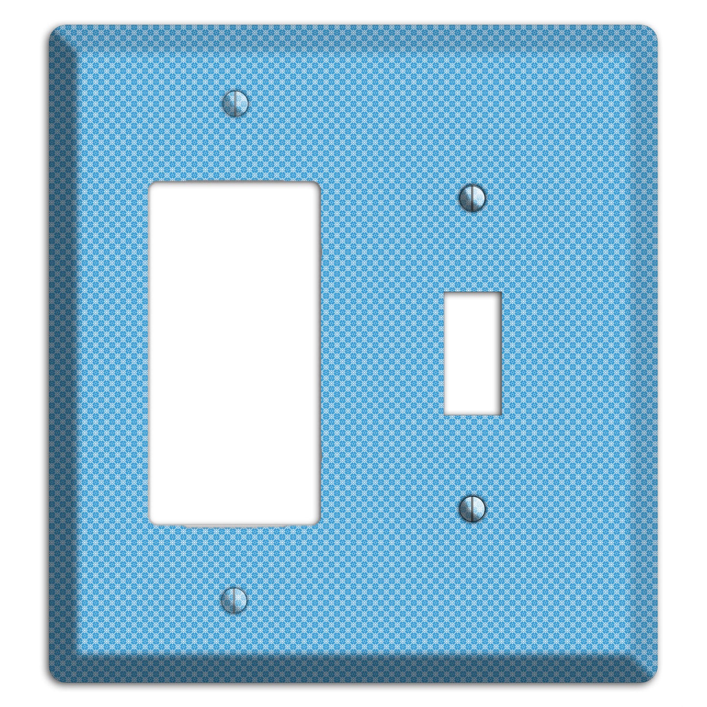 Light Blue Tiny Check Rocker / Toggle Wallplate