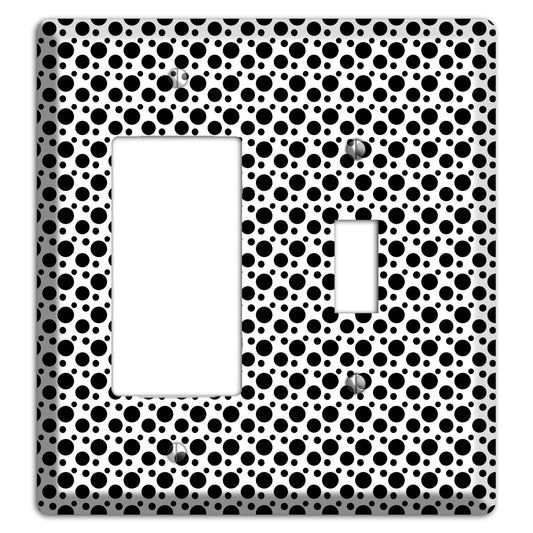 White with Black Small and Tiny Polka Dots Rocker / Toggle Wallplate