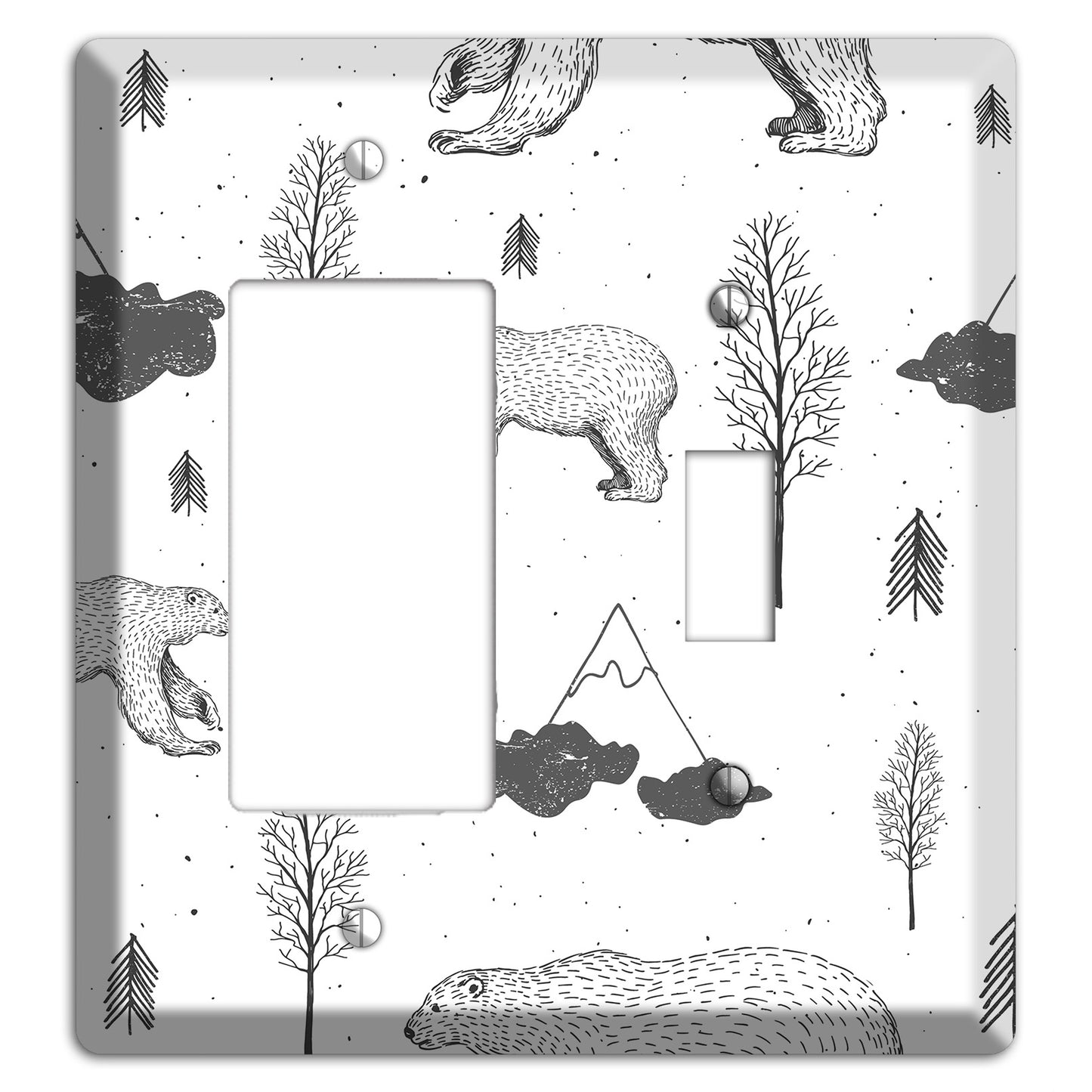 Wildlife Bear Rocker / Toggle Wallplate