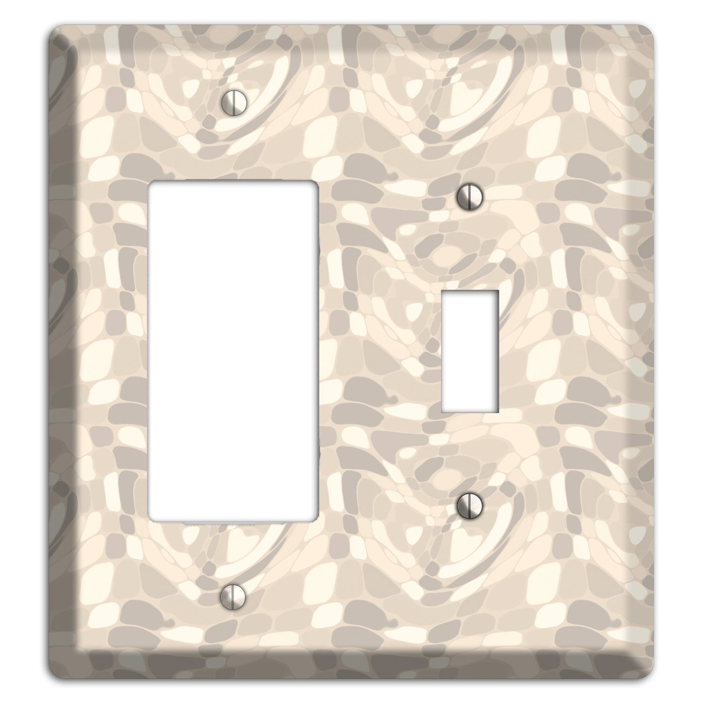 Beige Large Abstract Rocker / Toggle Wallplate