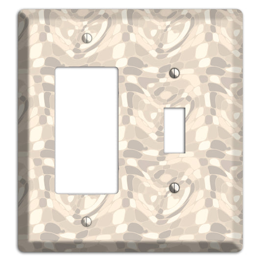 Beige Large Abstract Rocker / Toggle Wallplate