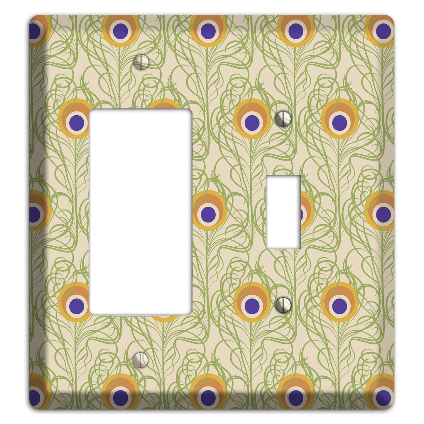 Nouveau Peacock Rocker / Toggle Wallplate