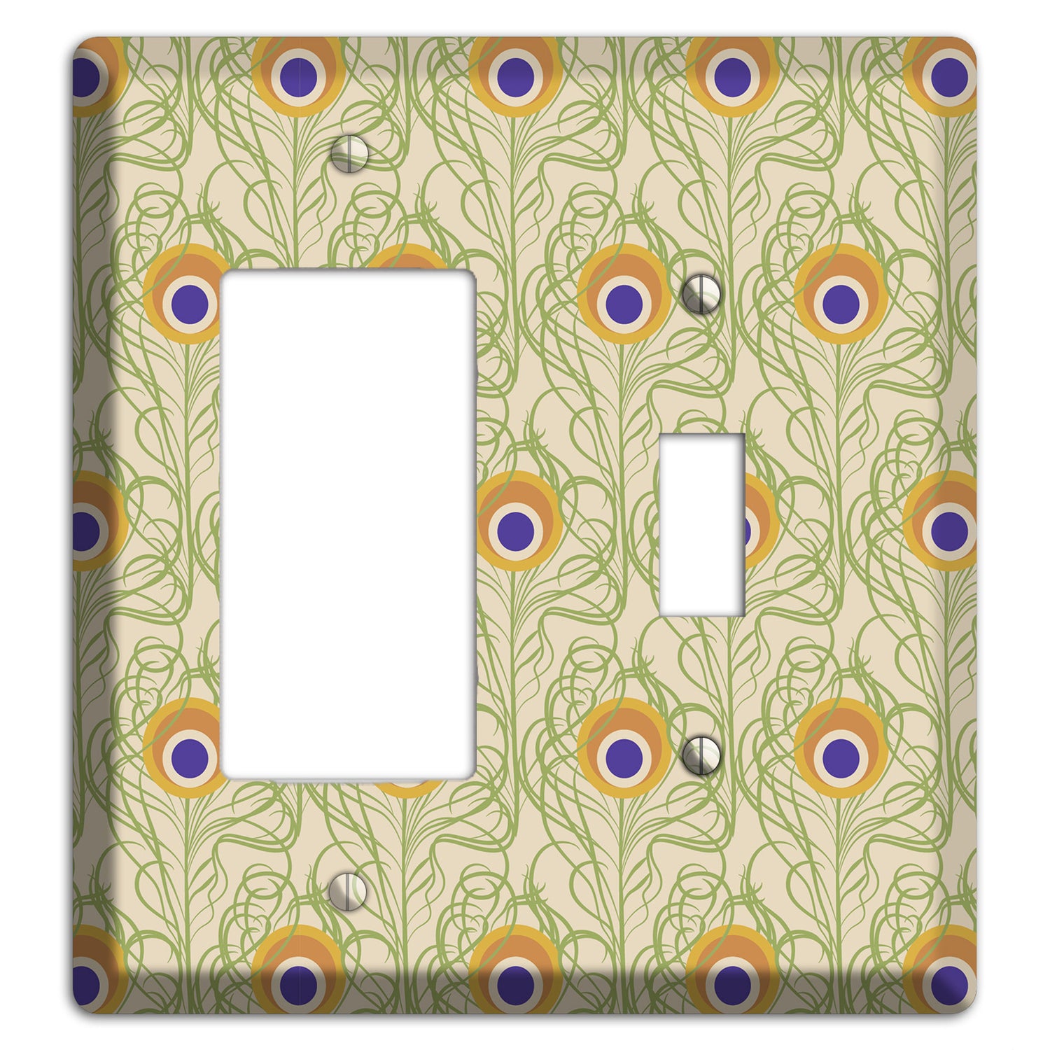 Nouveau Peacock Rocker / Toggle Wallplate