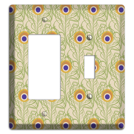 Nouveau Peacock Rocker / Toggle Wallplate