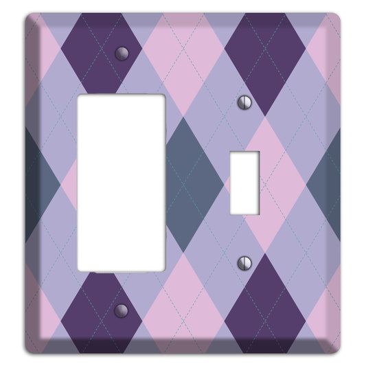 Lilac Argyle Rocker / Toggle Wallplate