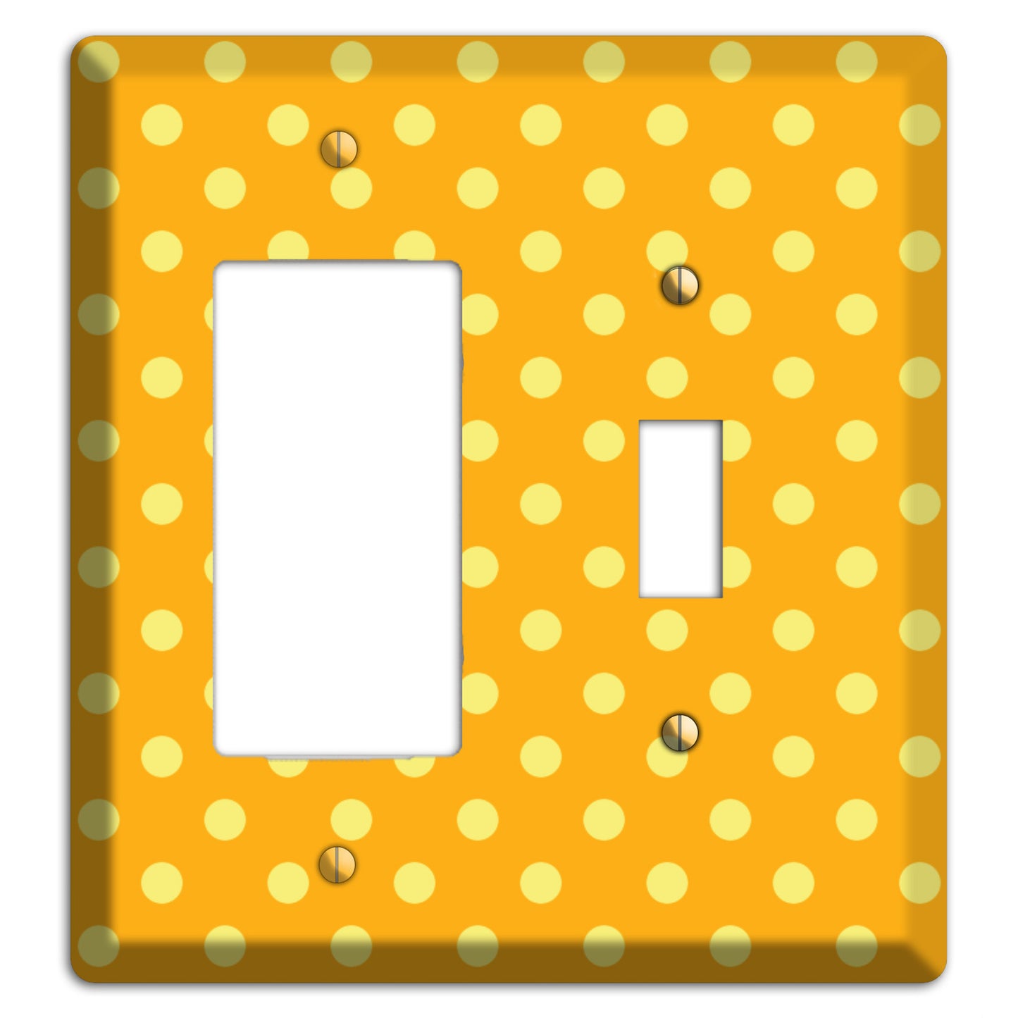 Orange and Yellow Polka Dot Rocker / Toggle Wallplate