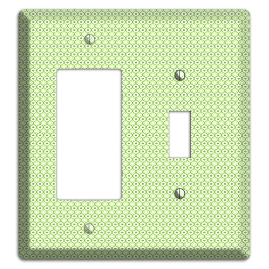 Multi Green Tiny Double Scallop Rocker / Toggle Wallplate