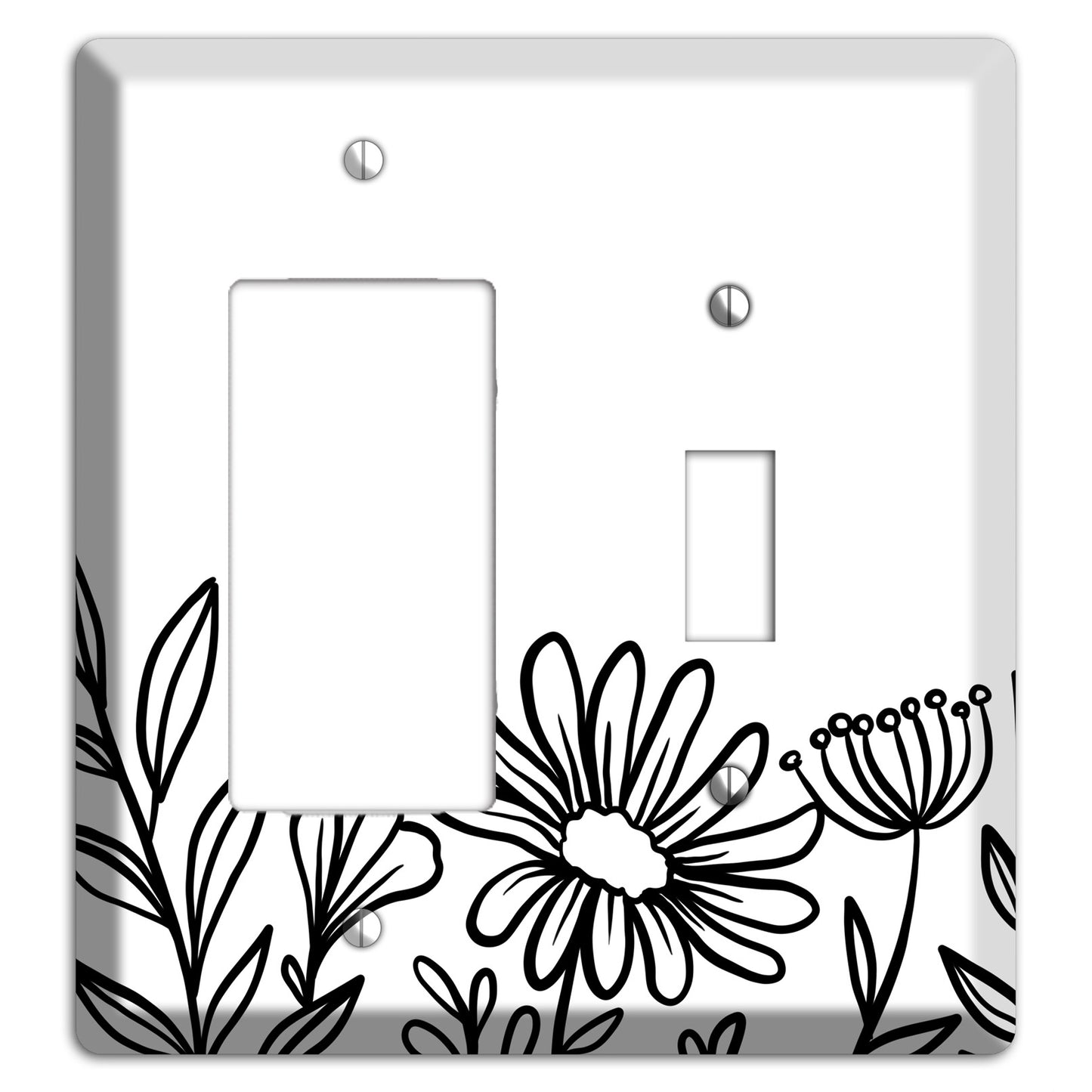 Hand-Drawn Floral 10 Rocker / Toggle Wallplate