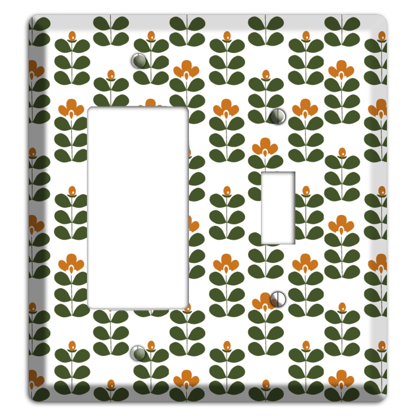 Umber Deco Floral Half Drop Rocker / Toggle Wallplate