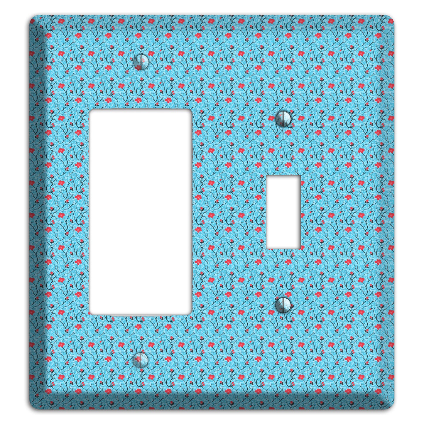 Light Blue Calico Rocker / Toggle Wallplate