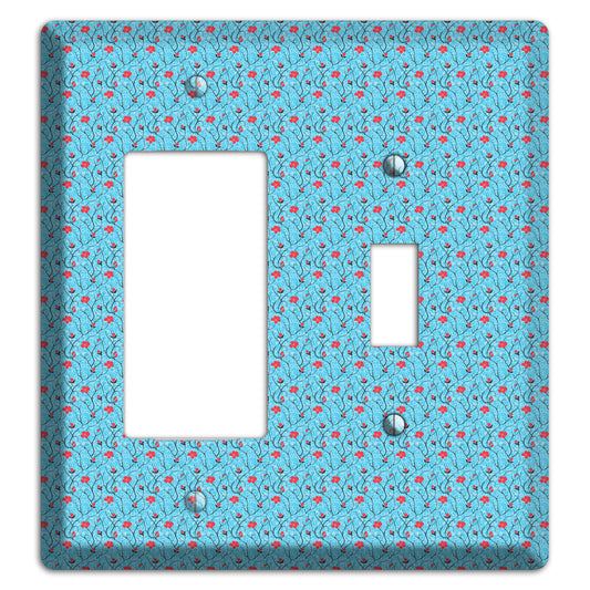 Light Blue Calico Rocker / Toggle Wallplate