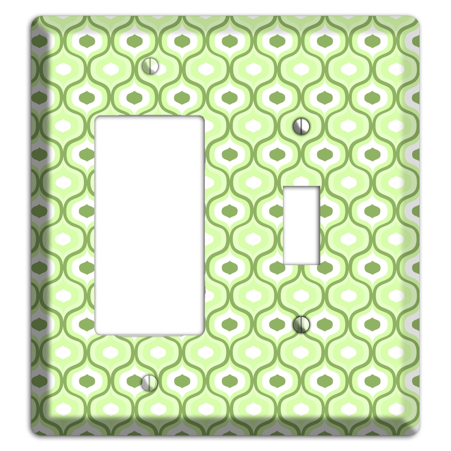 Multi Green Double Scallop 2 Rocker / Toggle Wallplate