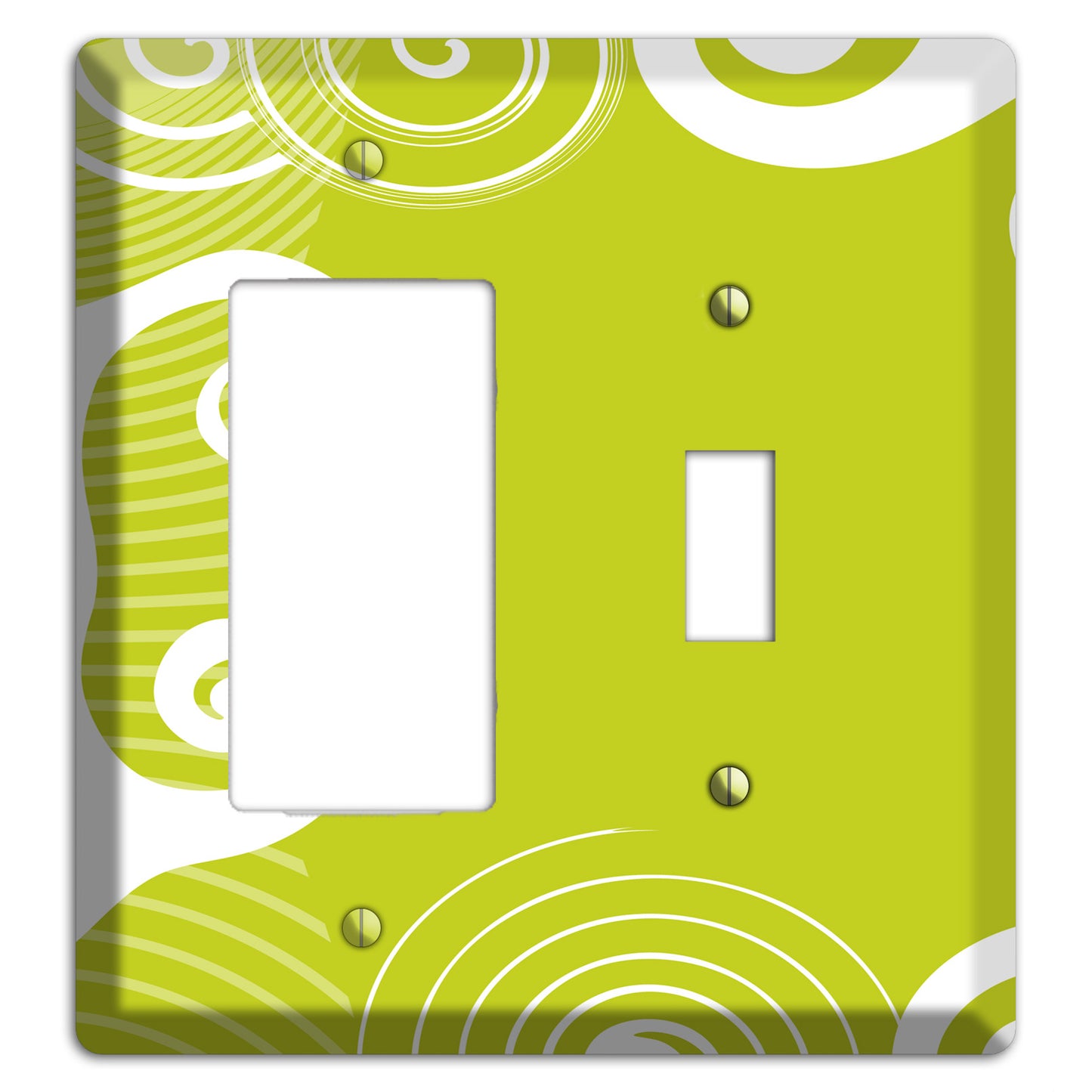 Abstract Green Rocker / Toggle Wallplate