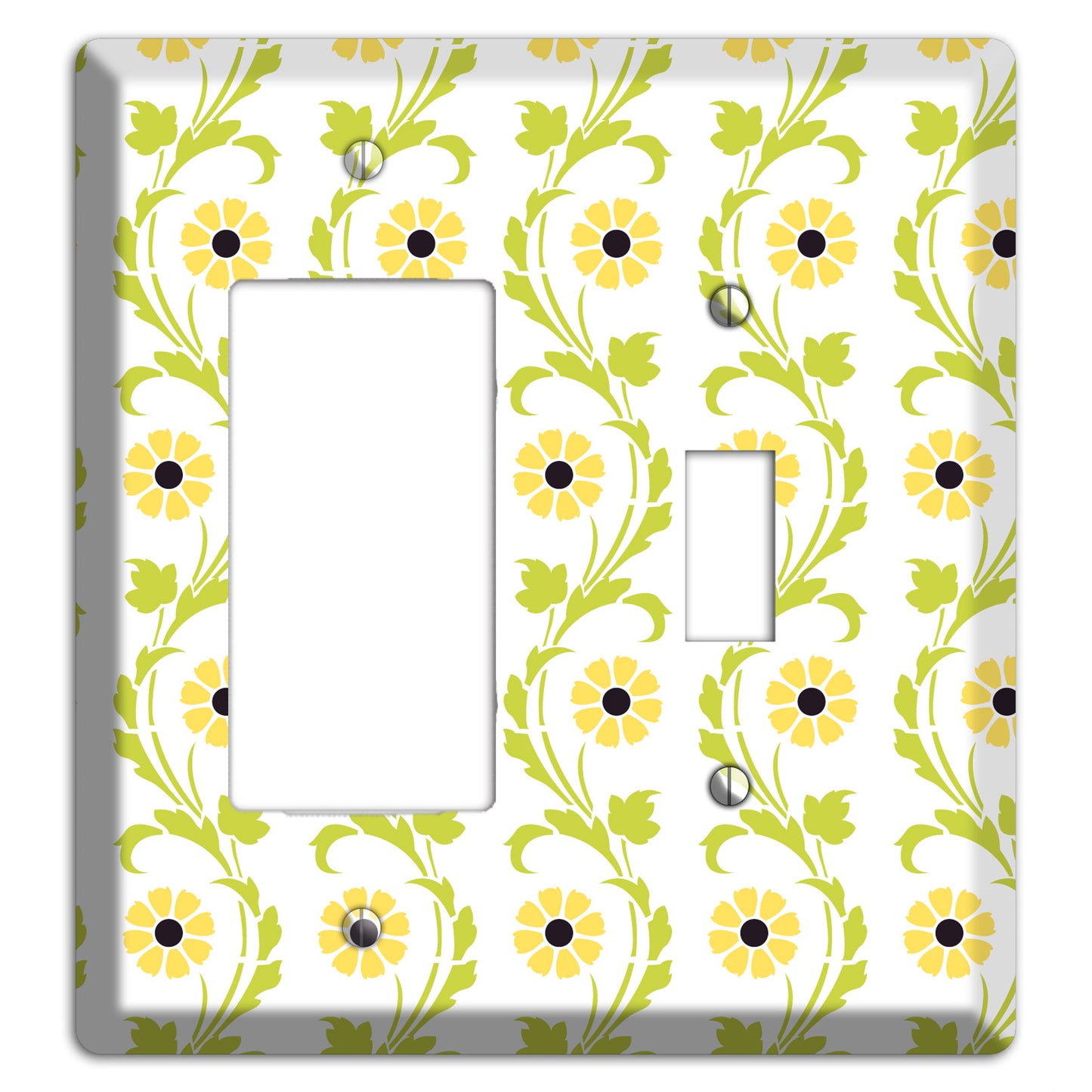 Green Vine Floral Rocker / Toggle Wallplate