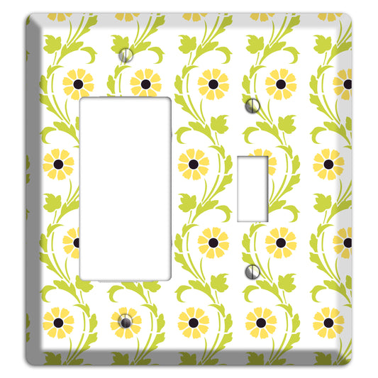 Green Vine Floral Rocker / Toggle Wallplate