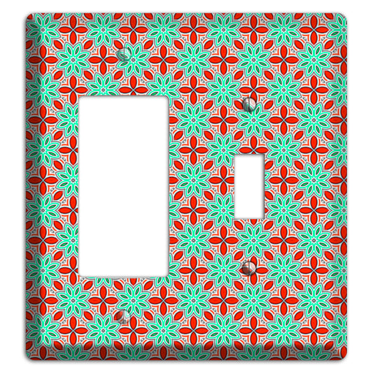 Green and Red Foulard 2 Rocker / Toggle Wallplate