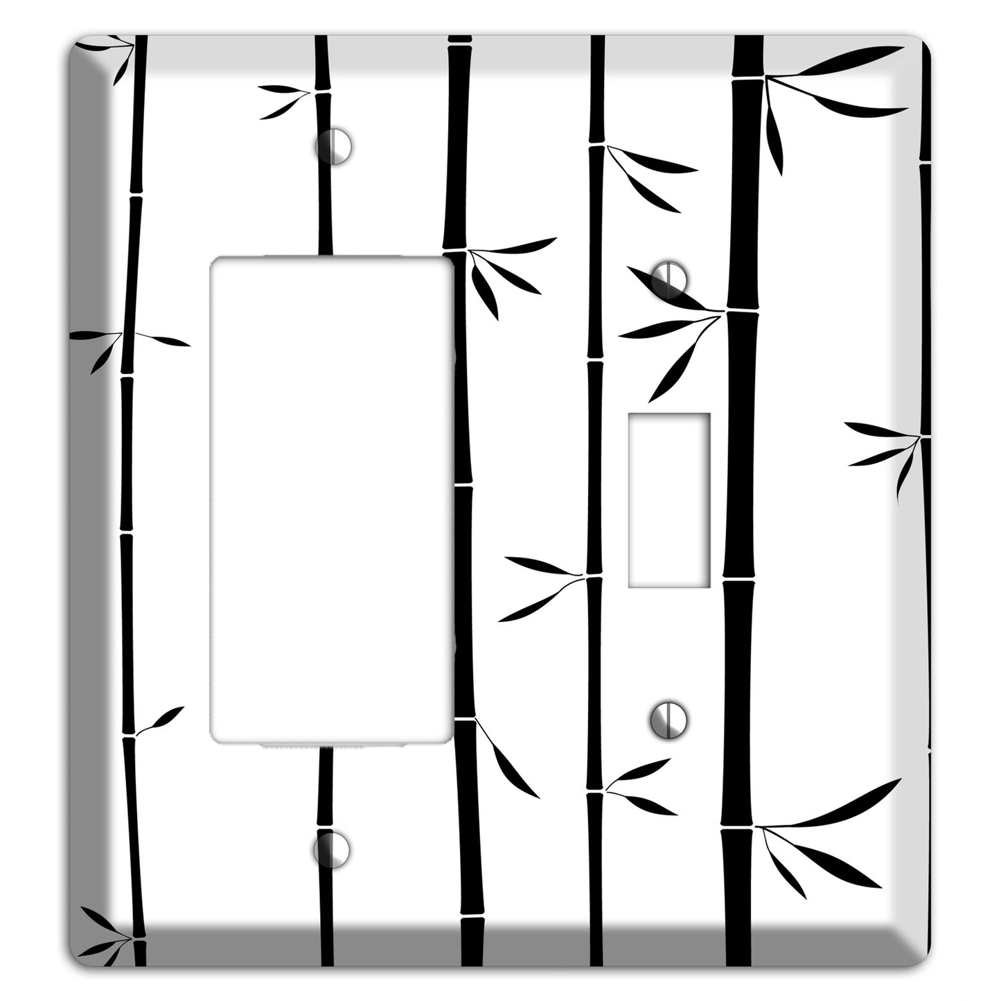 Black and White Bamboo Rocker / Toggle Wallplate