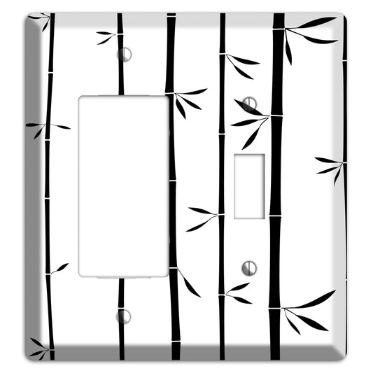 Black and White Bamboo Rocker / Toggle Wallplate