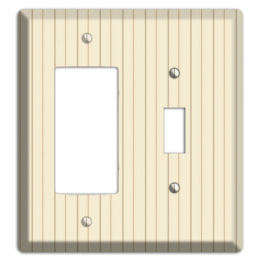 Off White Pinstripe Rocker / Toggle Wallplate