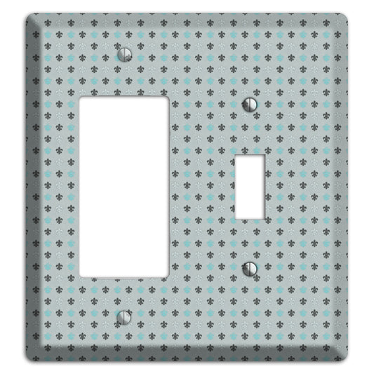 Dusty Blue with Fleur de Lis Rocker / Toggle Wallplate