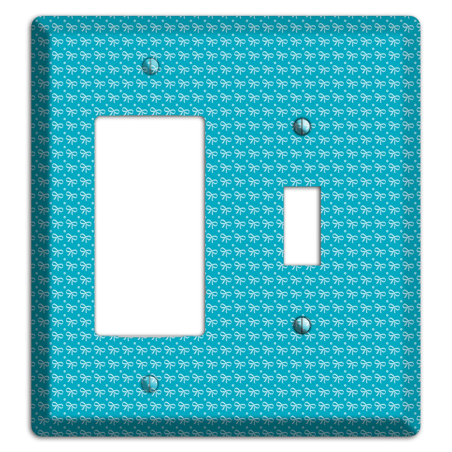 Turquoise Bows Rocker / Toggle Wallplate