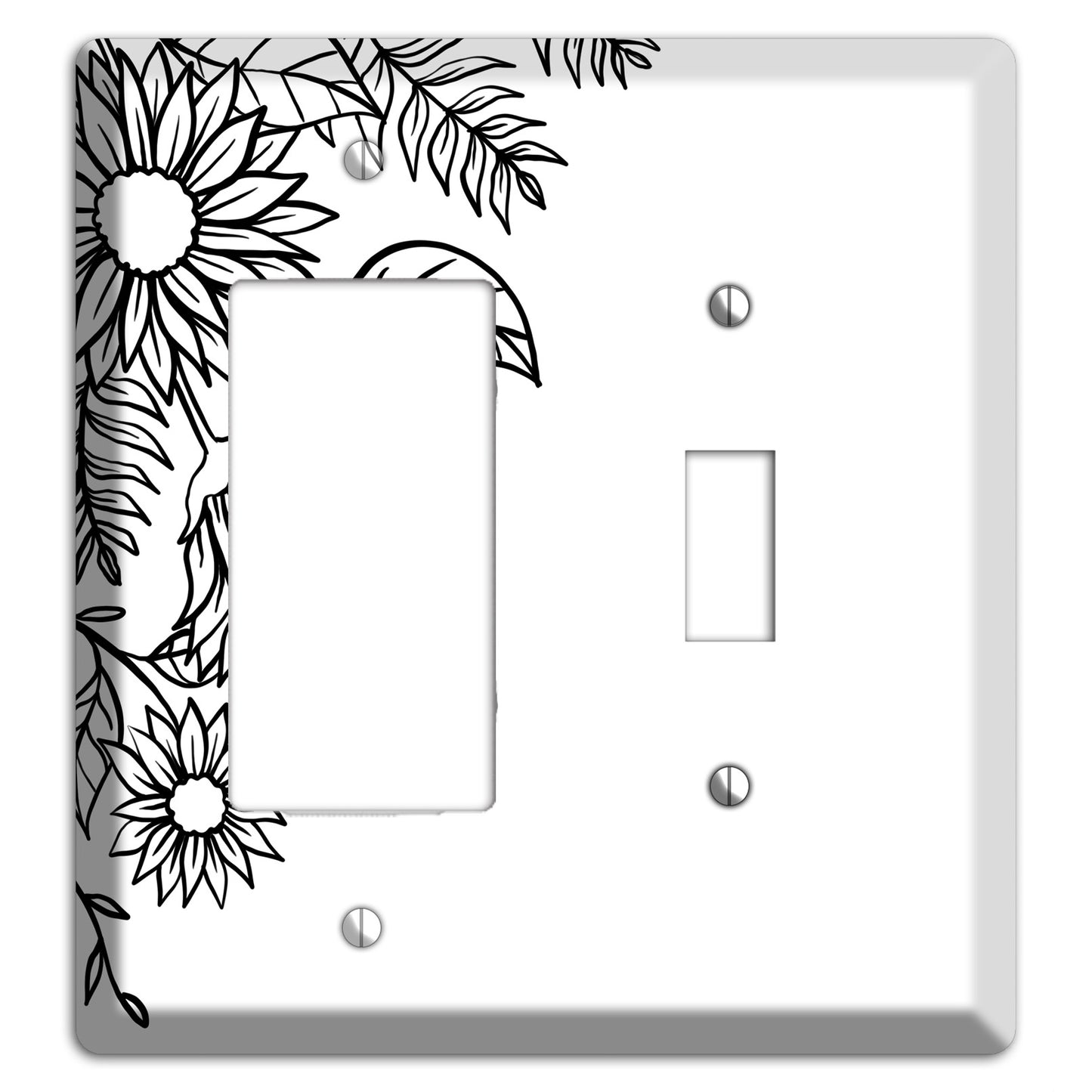 Hand-Drawn Floral 5 Rocker / Toggle Wallplate