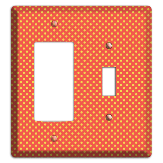 Orange Multi Tiny Polka Dots Rocker / Toggle Wallplate