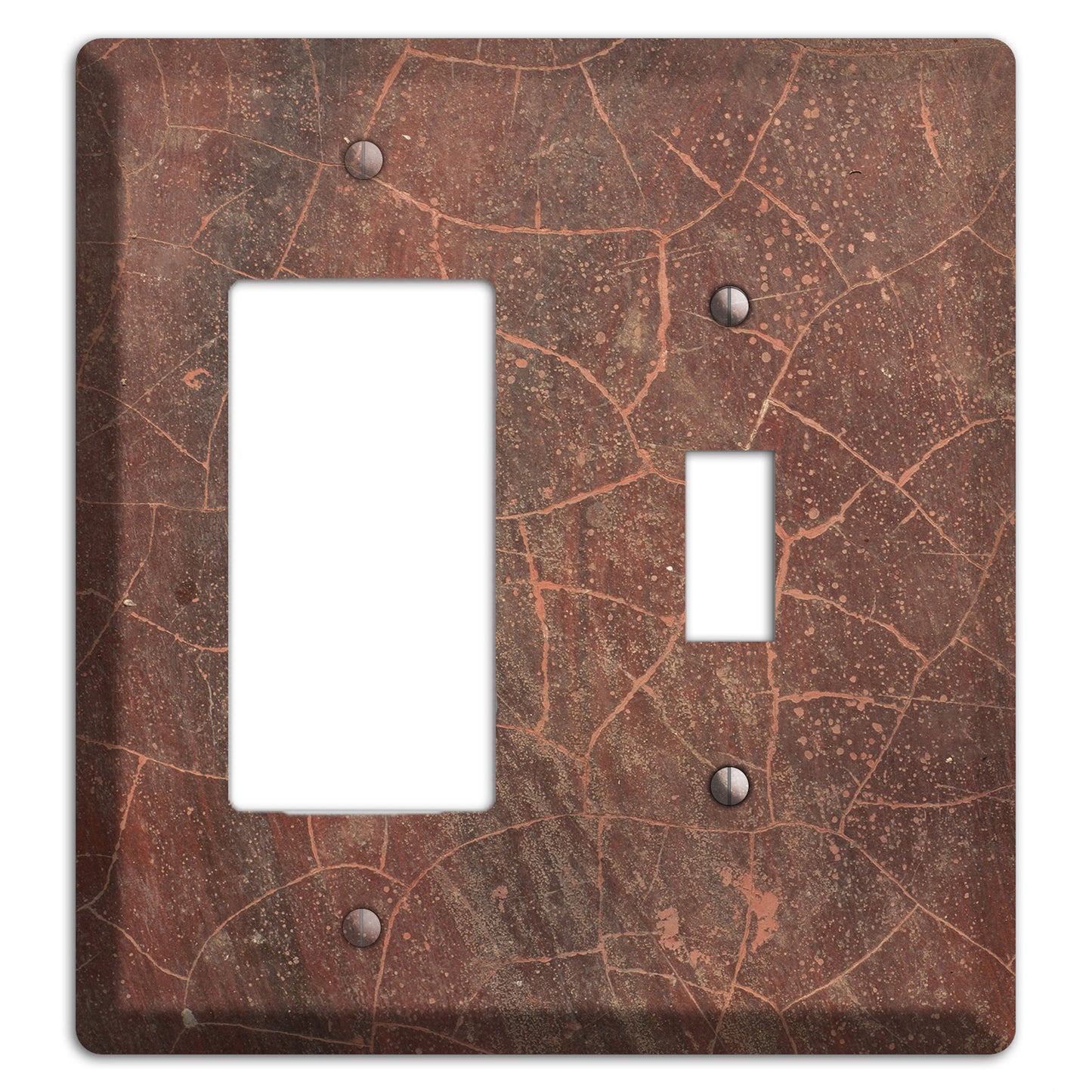 Maroon Cracked Concrete Rocker / Toggle Wallplate