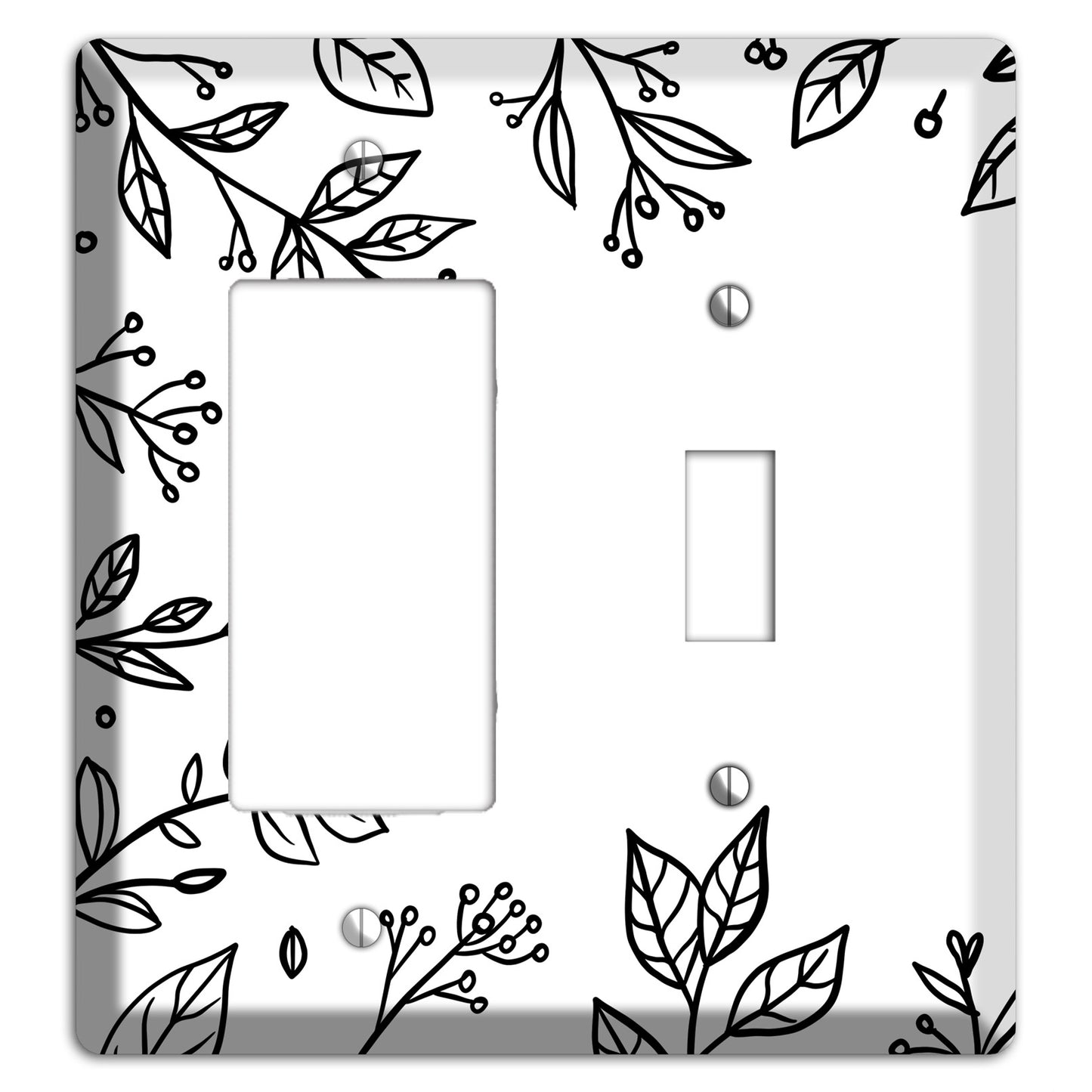 Hand-Drawn Floral 28 Rocker / Toggle Wallplate