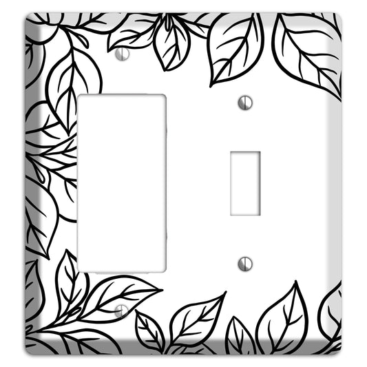 Hand-Drawn Leaves 7 Rocker / Toggle Wallplate