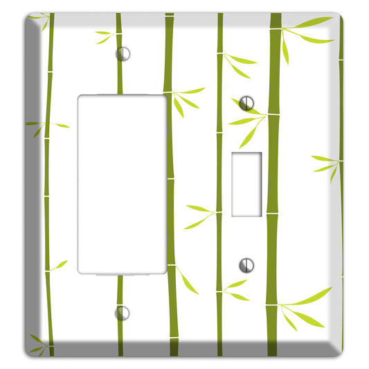 Green And White Bamboo Rocker / Toggle Wallplate