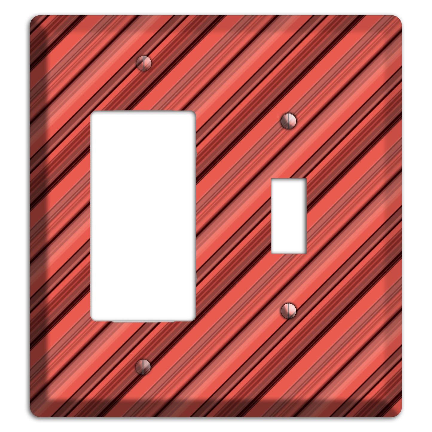 Red Stripes 2 Rocker / Toggle Wallplate