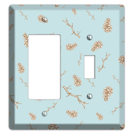 Wildlife Pinecones & Twigs Rocker / Toggle Wallplate