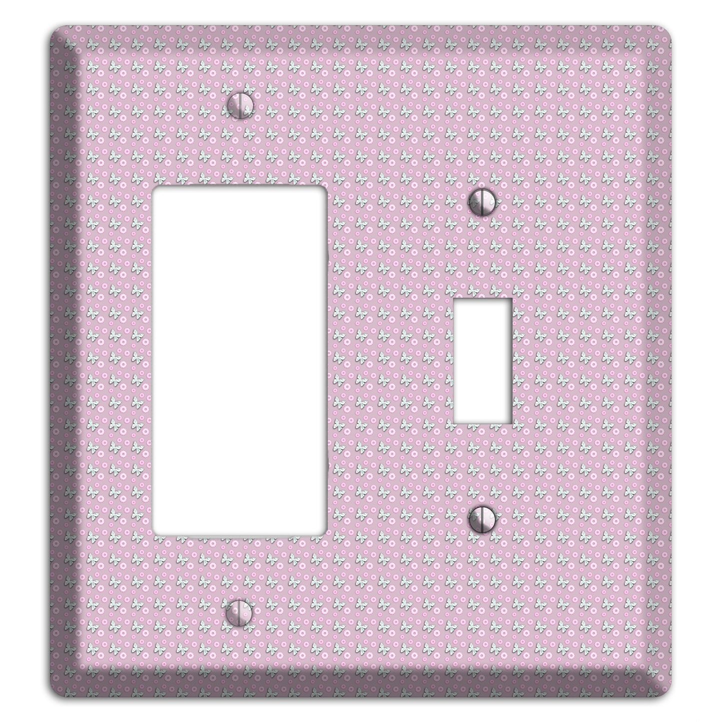 Pink with Butterflies Rocker / Toggle Wallplate