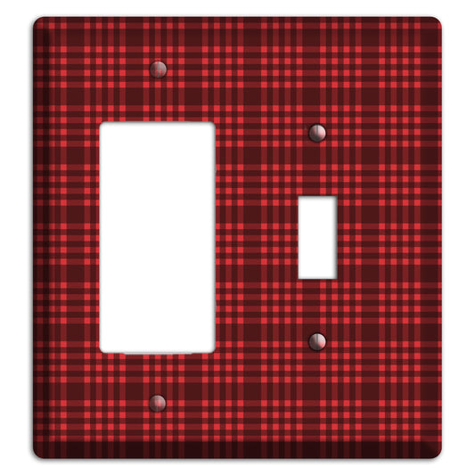 Maroon Plaid Rocker / Toggle Wallplate