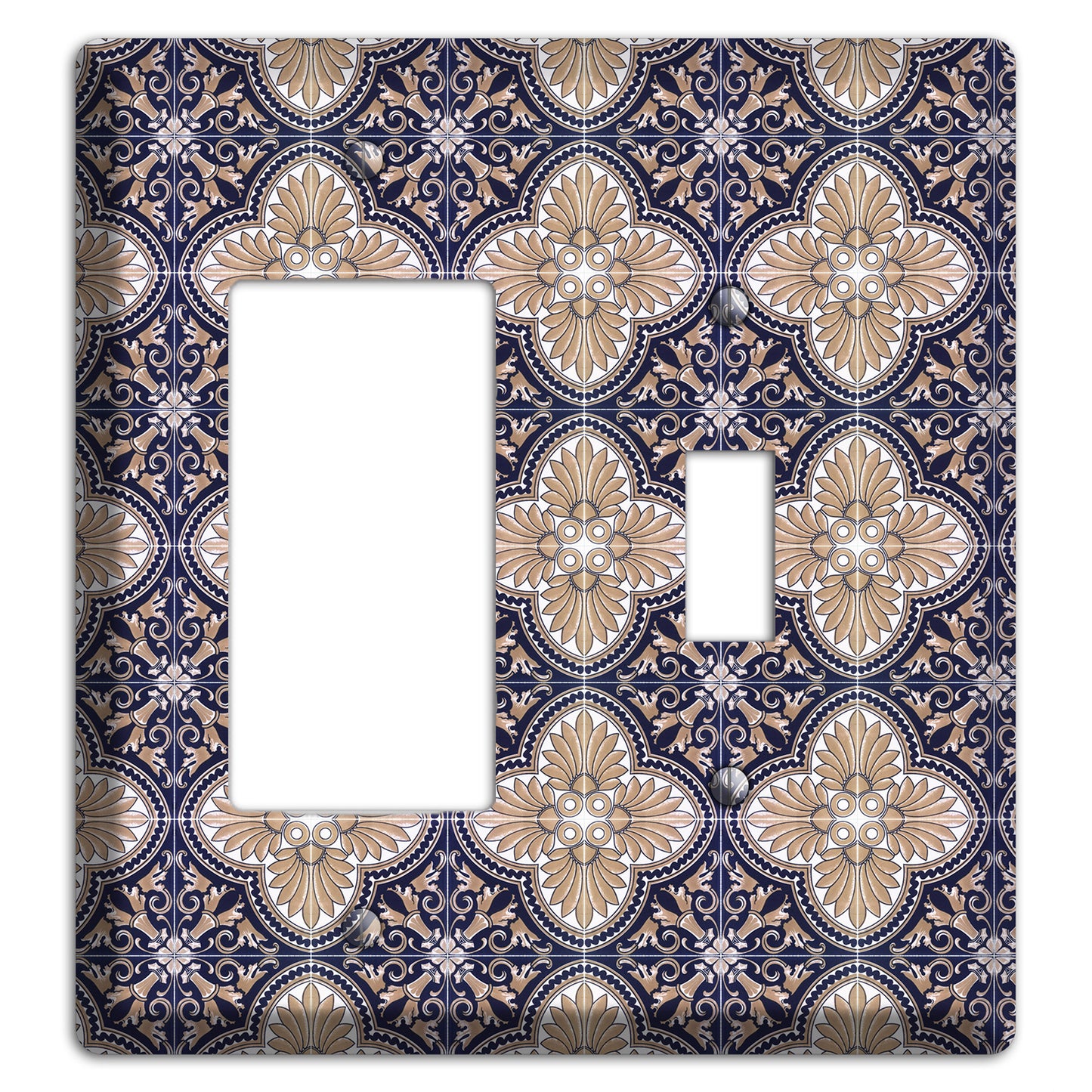 Tavira Tiles 4 Rocker / Toggle Wallplate